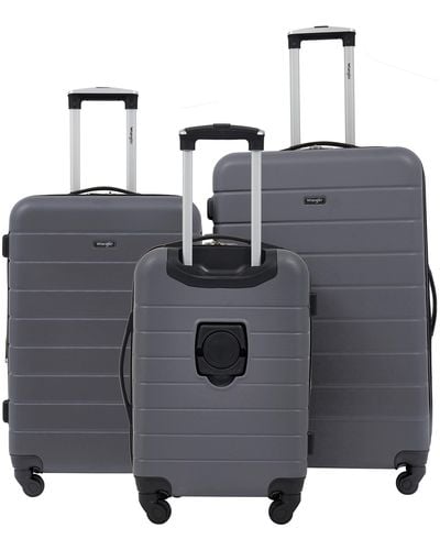 Wrangler Smart Luggage Set With Cup Holder And Usb Port - Gray