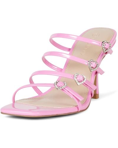 The Drop Naomi Strappy Buckle Heeled Sandal - Pink