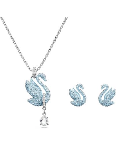 Swarovski Iconic Swan Pendant Necklace - Blue