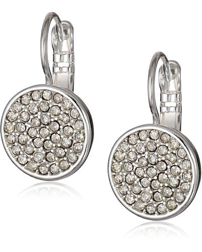 Anne Klein Crystal Pave Drop Earrings - Metallic