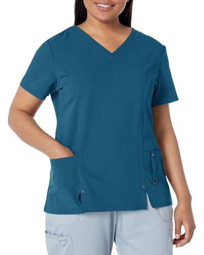 Dickies Womens Xtreme Stretch V-neck Medical Scrubs Shirts - Blue