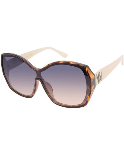 Jessica Simpson J6117 Oversized Oval Shield Sunglasses With 100% Uv Protection. Glam Gifts For Her - Black
