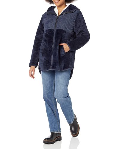 UGG Makayla Nylon Sherpa Jacket Coat - Blue