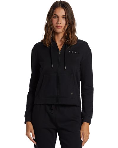 Roxy Zip-up Hooded Sweatshirt - Black
