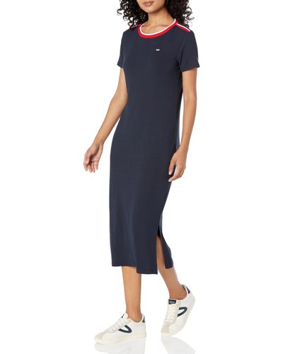 Tommy Up 79% to Hilfiger Lyst Women for | - Midi off Dresses