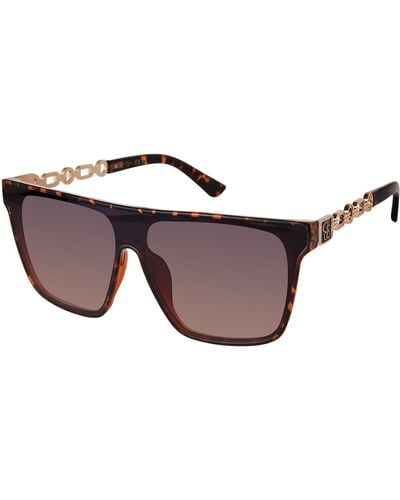 Jessica Simpson J6194 Trendy Square Shield Sunglasses With 100% Uv Protection. Glam Gifts For Her - Black