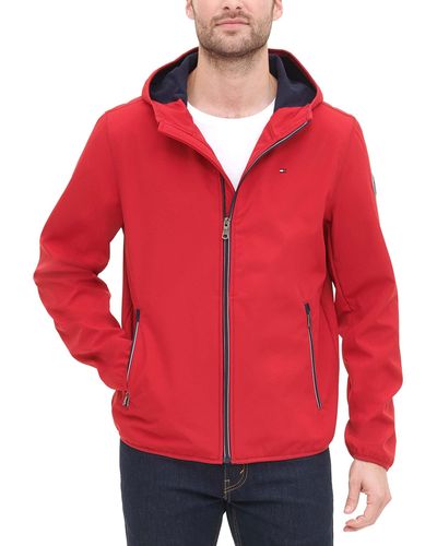 Tommy Hilfiger Hooded Performance Soft Shell Jacket - Red