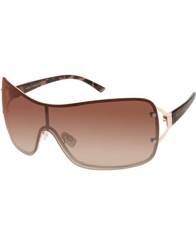 Vince Camuto Vc1000 Chic Vented Metal 100% Uv Protective Rectangular Shield Sunglasses. Luxe Gifts For Her - Black