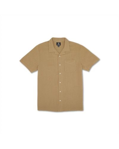Volcom Regular Hobarstone Short Sleeve Classic Fit Shirt - Natural