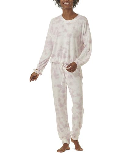 Splendid Long Sleeve Shirt With Matching Pajama Pant Sleep Set - Pink