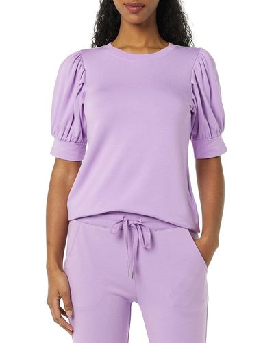 Daily Ritual Supersoft Terry Puff-sleeve Top - Purple