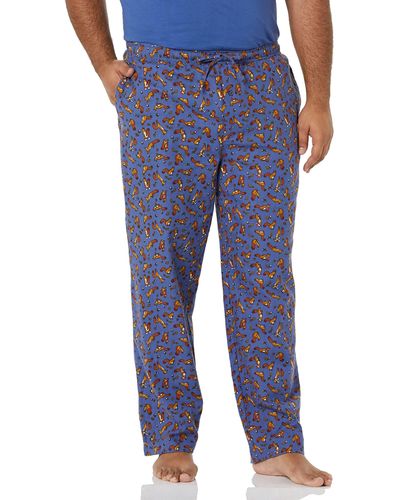 Amazon Essentials Pantalón de Pijama en Franela - Azul