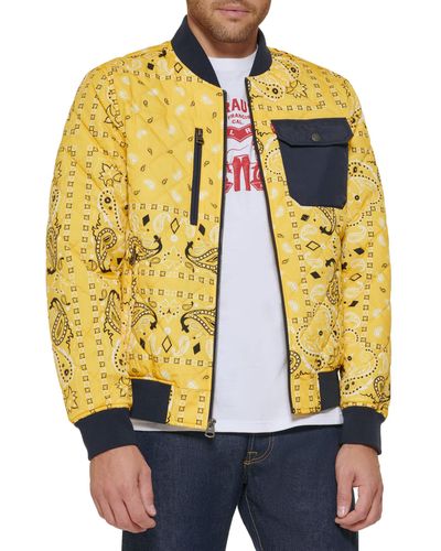 Levi's Diamond Quilted Bomber Jacket - Yellow