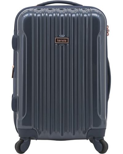 Kensie 20" "alma" Carry-on Tsa-lock Spinner Luggage - Blue