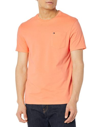 Tommy Hilfiger Short Sleeve Crewneck T Shirt With Pocket - Orange
