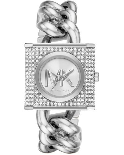 Michael Kors Mk4718 - Mk Chain Lock Three-hand - Metallic