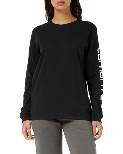 Carhartt Plus Size Loose Fit Long Sleeve Graphic T-shirt - Black