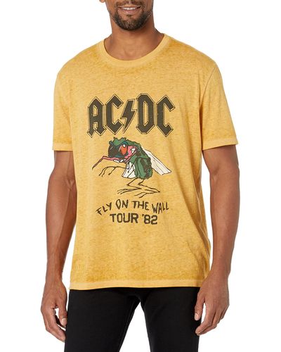 Lucky Brand Mens Acdc Fly Tee T Shirt - Yellow