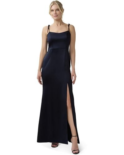 Adrianna Papell Satin Crepe Gown - Black