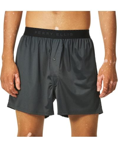 Perry Ellis Mens Luxe Solid Boxer Shorts - Multicolor