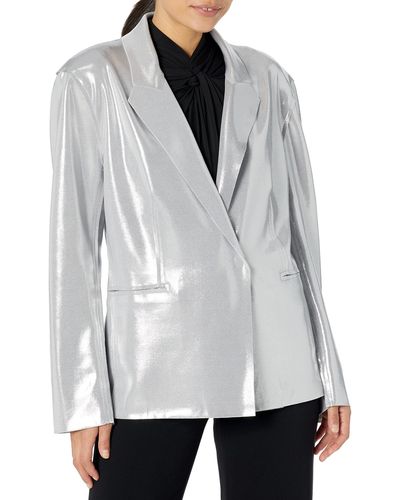 Norma Kamali Single Breasted Straight Fit Jacket - Gray