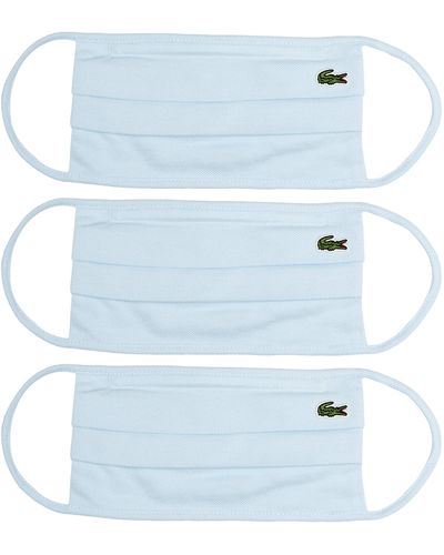 Lacoste L.12.12 Pack Of 3 Face Masks With Box - Blue