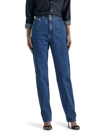 Lee Jeans Missy Relaxed-fit Side Elastic Tapered-leg Jean - Blue