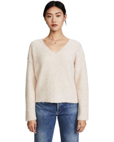 AG Jeans Skye V Neck Sweater - White