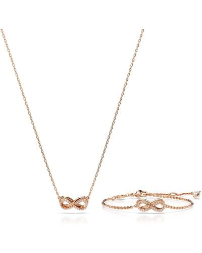 Swarovski Hyperbola Necklace And Bracelet Set - Metallic