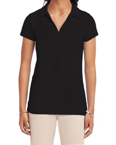 Izod Womens Uniform Short Sleeve Performance Polo Shirt - Black