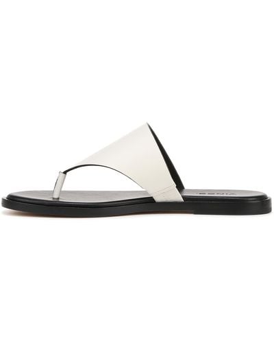 Vince S Ellis Leather Slip On Thong Sandal Milk White 8.5 M - Black