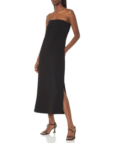 Theory Womens Crepe Strapless Maxi Dress - Black