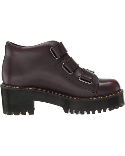 Dr. Martens Coppola Leather Buckle Heeled Boots - Black