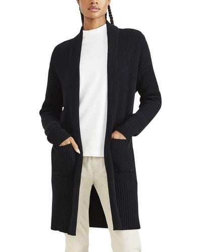 Dockers Relaxed Fit Long Sleeve Cardigan Sweater, - Black
