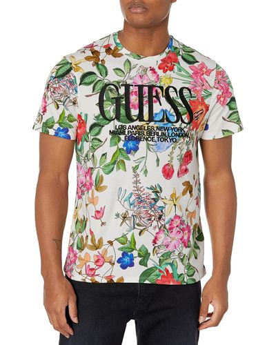 Guess Short Sleeve Eco Graphic Floral Tee - Multicolor