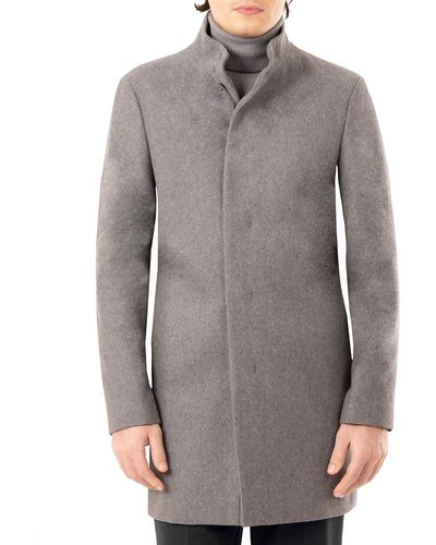 Calvin Klein Long Slim Fit Essential Overcoat - Gray