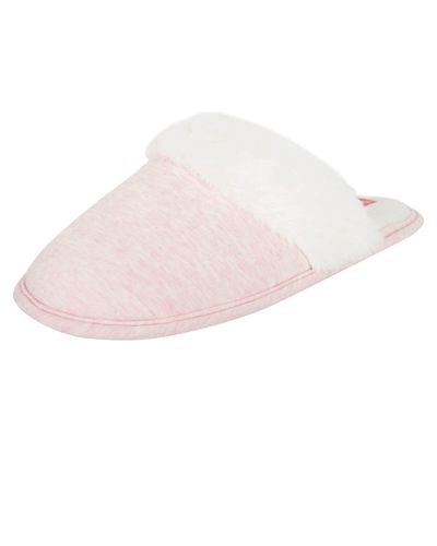 Hanes Womens Superior Comfort Cotton On Scuff With Memory Foam And Anti-skid Sole Slipper - Pink