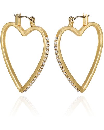 Juicy Couture Goldtone Heart Shaped Hoop Earrings For - Metallic