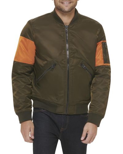 Tommy Hilfiger Flight Bomber With Contrast Sleeves - Green