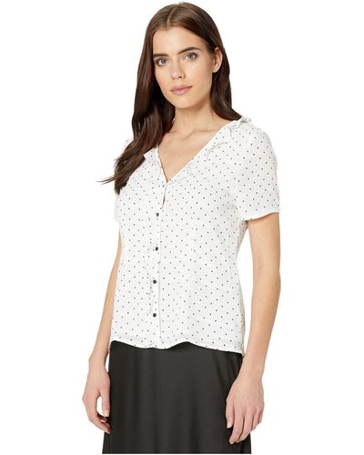 Cupcakes And Cashmere Verona Polka Dot Blouse - White