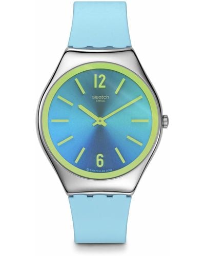 Swatch Casual Watch Blue Quartz Stainless Steel Midday Sky