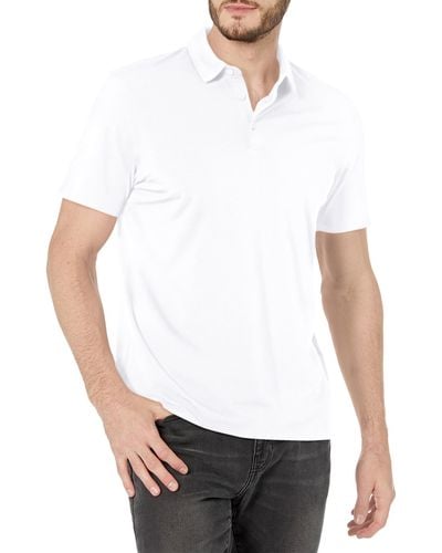 Kenneth Cole 3-button Slim Fit Knit Polo - White
