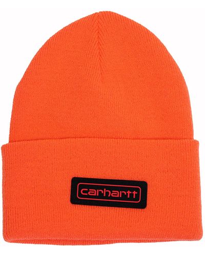 Carhartt Knit Logo Patch Beanie - Orange
