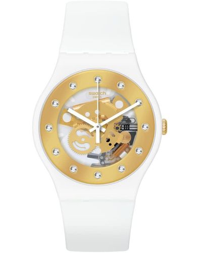 Swatch New Gent Biosourced Sunray Glam Quartz Watch - Metallic
