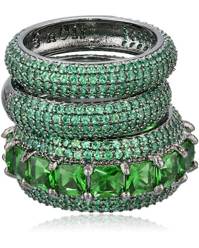 Noir Jewelry Green Miranda Stackable Ring - Multicolor