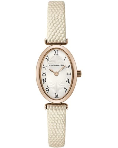 BCBGMAXAZRIA Classic Stainless Steel Japanese-quartz Watch With Leather Strap - Natural