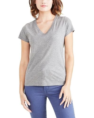 Dockers Slim Fit Short Sleeve Favorite V-neck Tee Shirt, - Gray