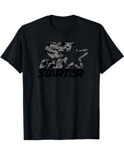 Starter Black Camo Print Logo T-shirt