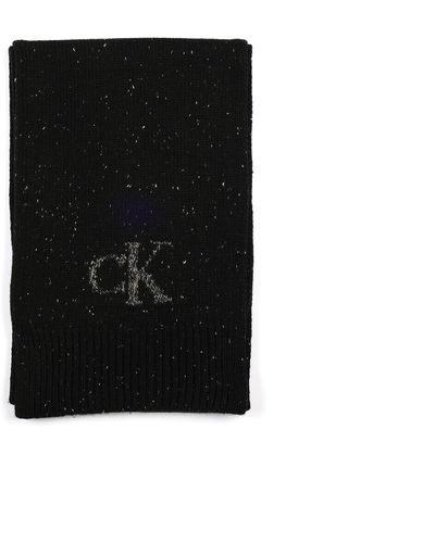 Calvin Klein Tweed Monogram Scarf - Black