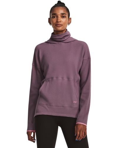 Under Armour Womens Waffle Funnel Hoodie, - Purple